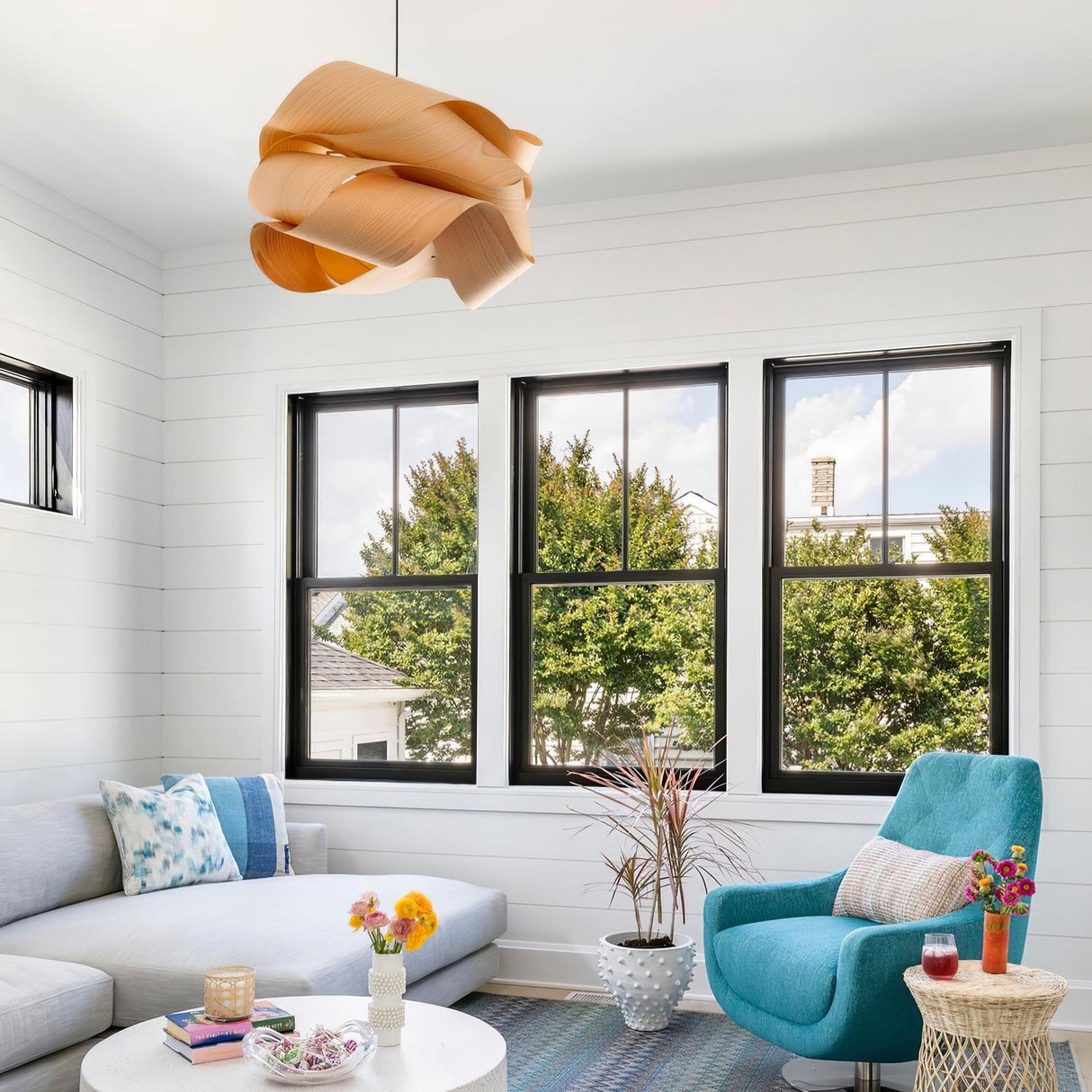 Modern Wood Pendant Light  Natural Grain Spiral Design - Product detail 12