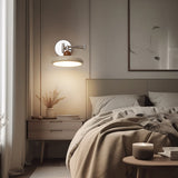Modern Swing Arm Wall Lamp  Chrome Metal With Cream Shade - Product detail 12