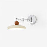 Modern Swing Arm Wall Lamp  Chrome Metal With Cream Shade - Product detail 25