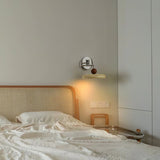 Modern Swing Arm Wall Lamp  Chrome Metal With Cream Shade - Product detail 8