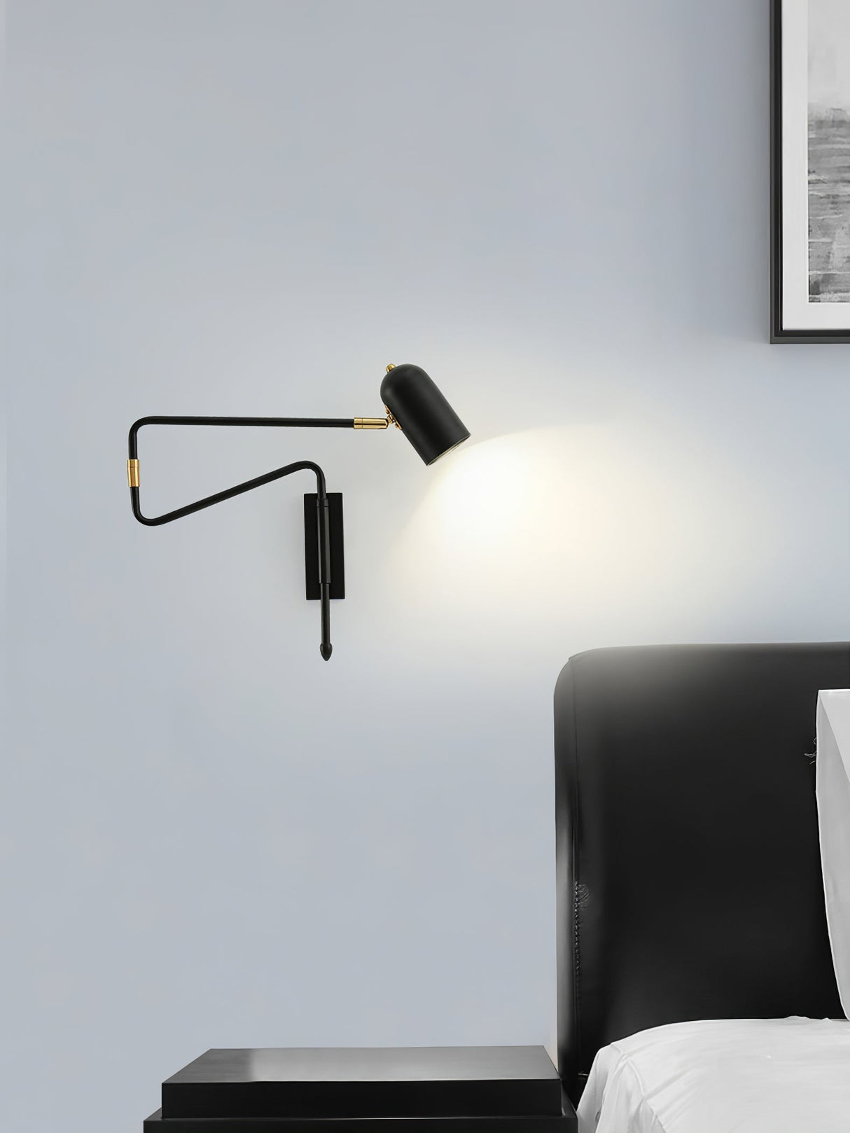 Modern Wall Lamp  Adjustable Arm with Brass Accents - Product detail 8