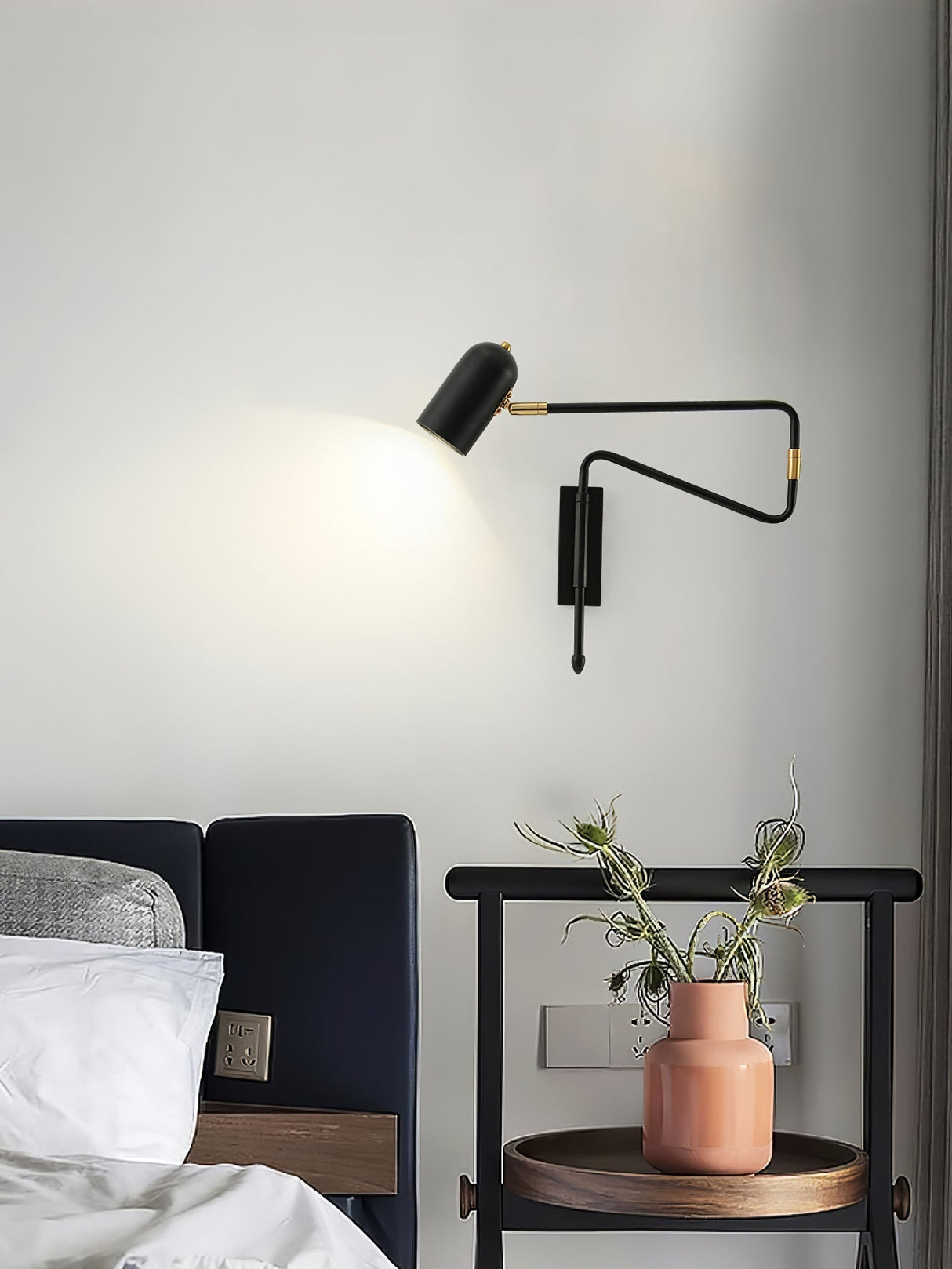Modern Wall Lamp  Adjustable Arm with Brass Accents - Product detail 10