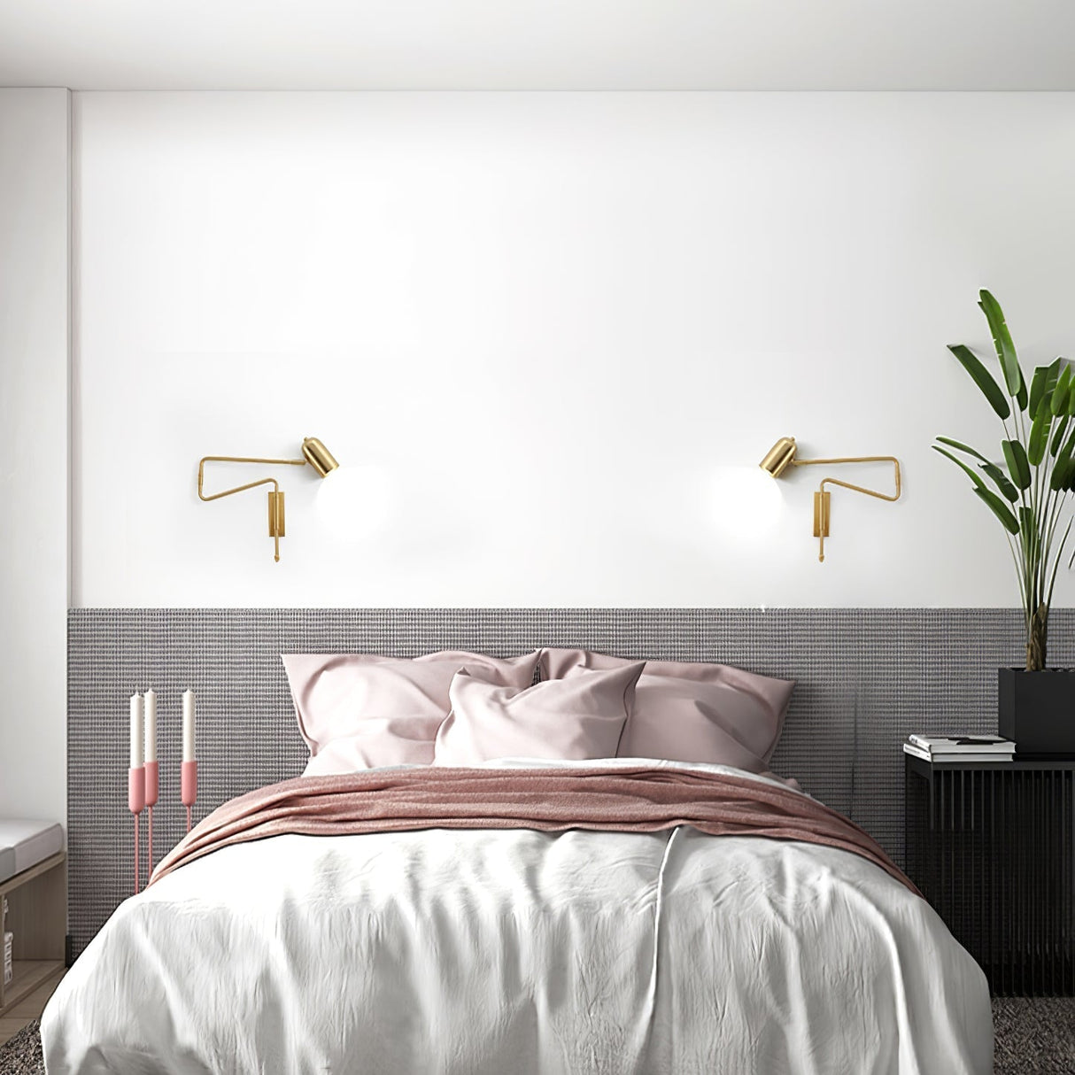 Modern Wall Lamp  Adjustable Arm with Brass Accents - Product detail 6
