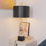 Natural Stone Table Lamp  Glass Branch Design - Detailed view