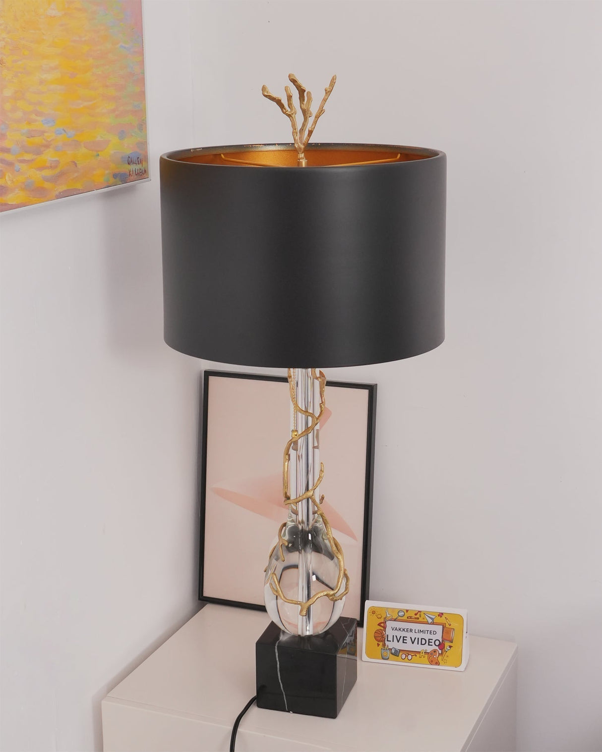 Natural Stone Table Lamp  Glass Branch Design - Product detail 4