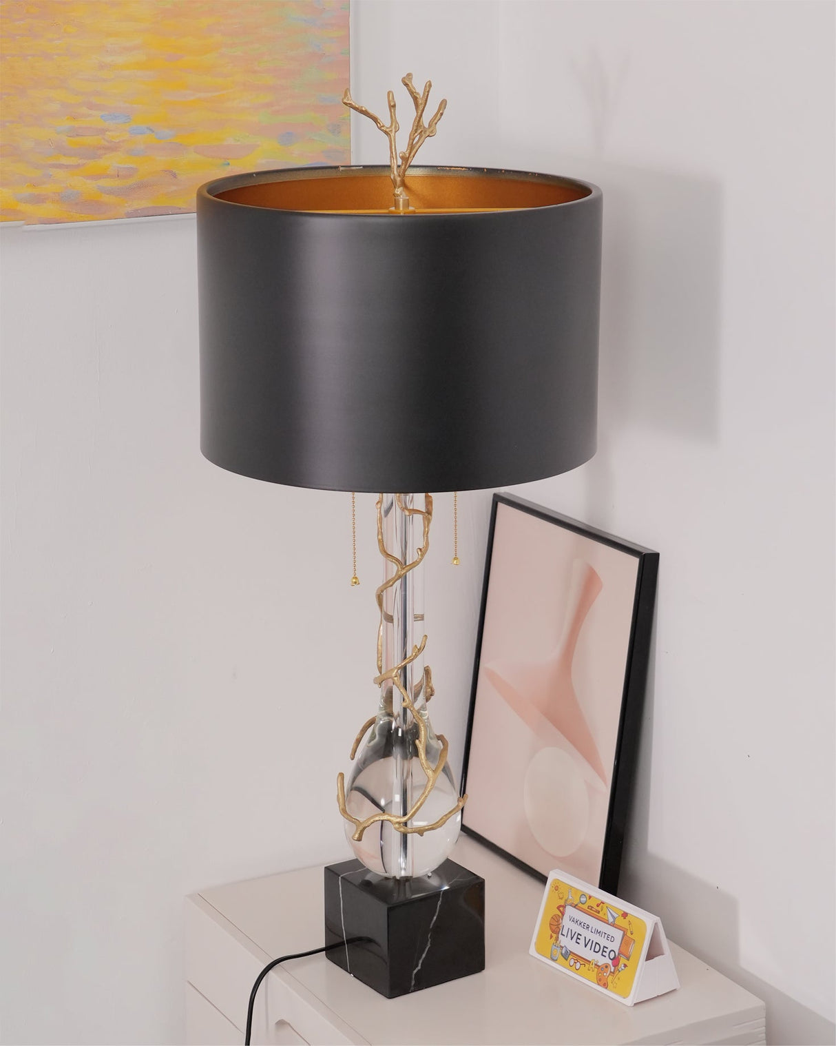 Natural Stone Table Lamp  Glass Branch Design - Product detail 5