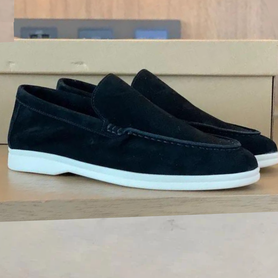Classic Suede Loafers  Premium Moccasin Design With White Sole - Product detail 5