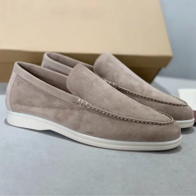 Classic Suede Loafers  Premium Moccasin Design With White Sole - Product showcase