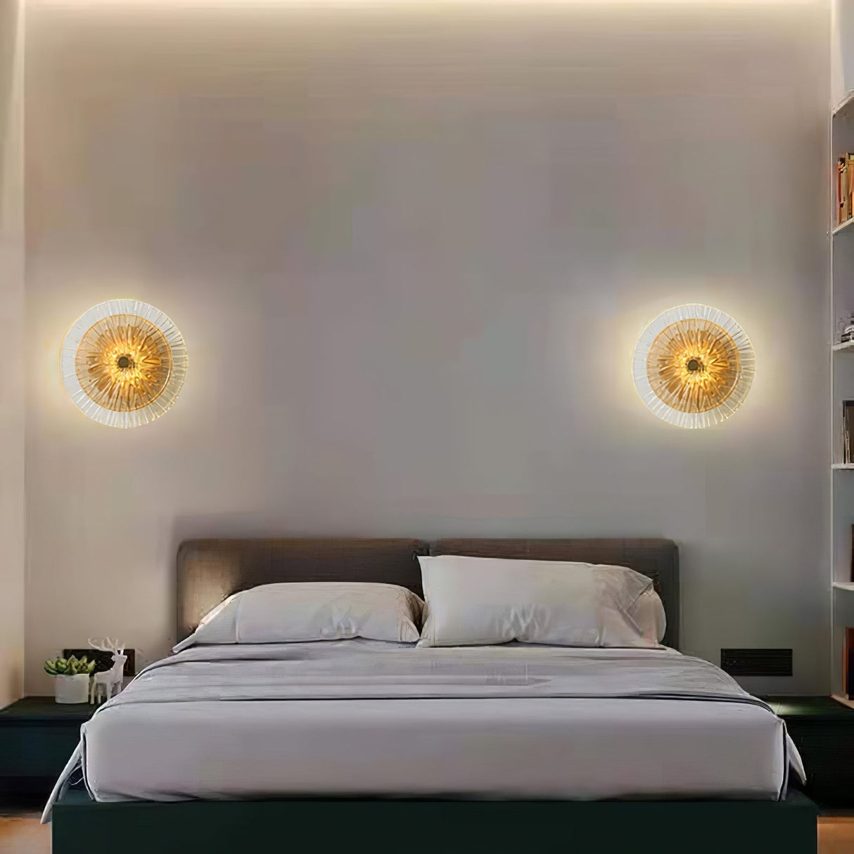 Modern Lotus Wall Light  Textured Glass Disc Design - Product detail 10
