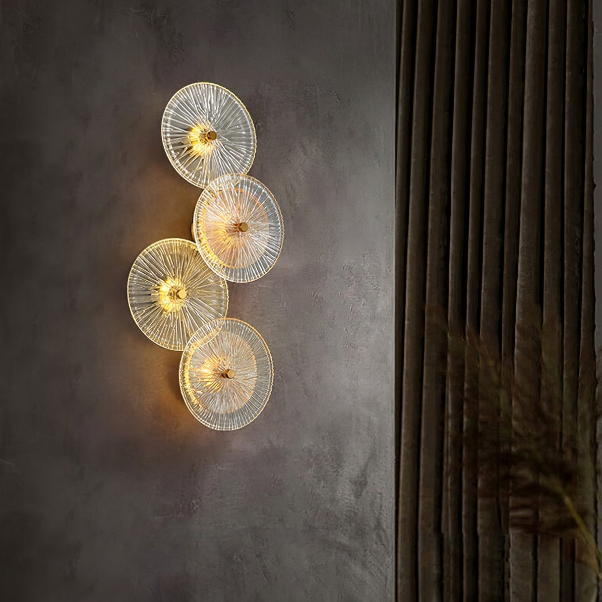 Modern Lotus Wall Light  Textured Glass Disc Design - Product detail 12