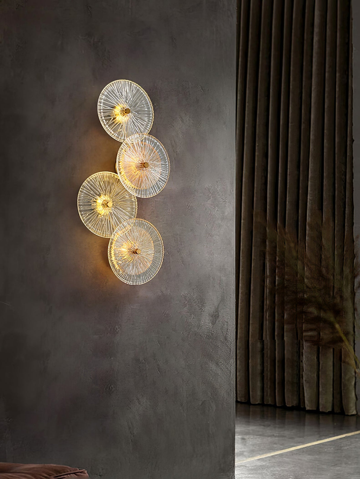 Modern Lotus Wall Light  Textured Glass Disc Design - Product detail 13