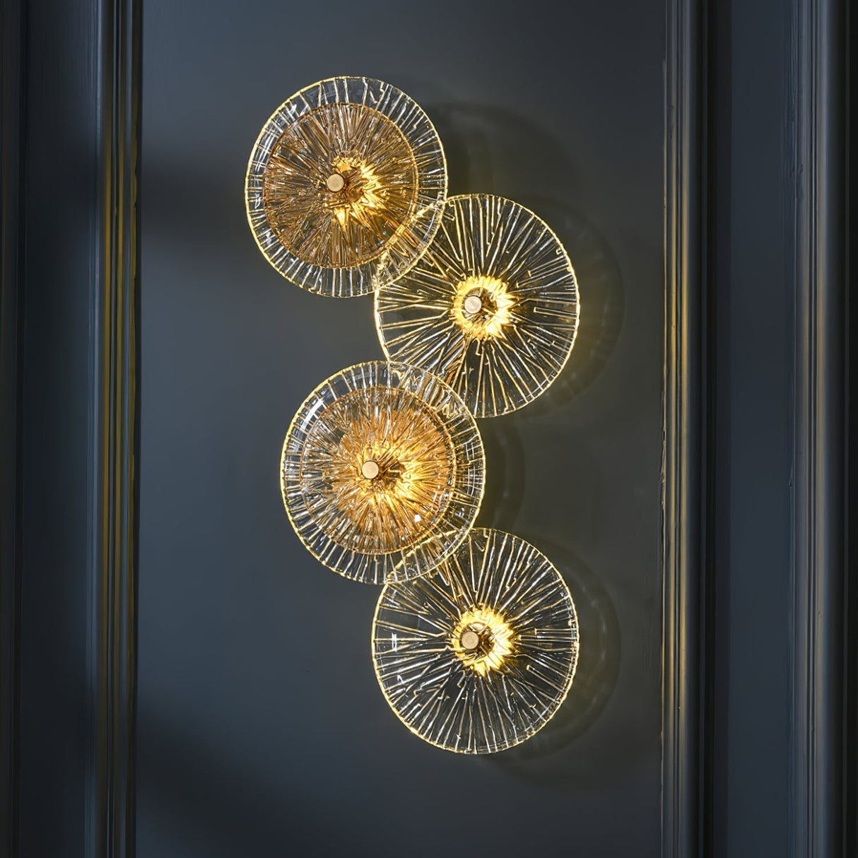 Modern Lotus Wall Light  Textured Glass Disc Design - Product detail 14