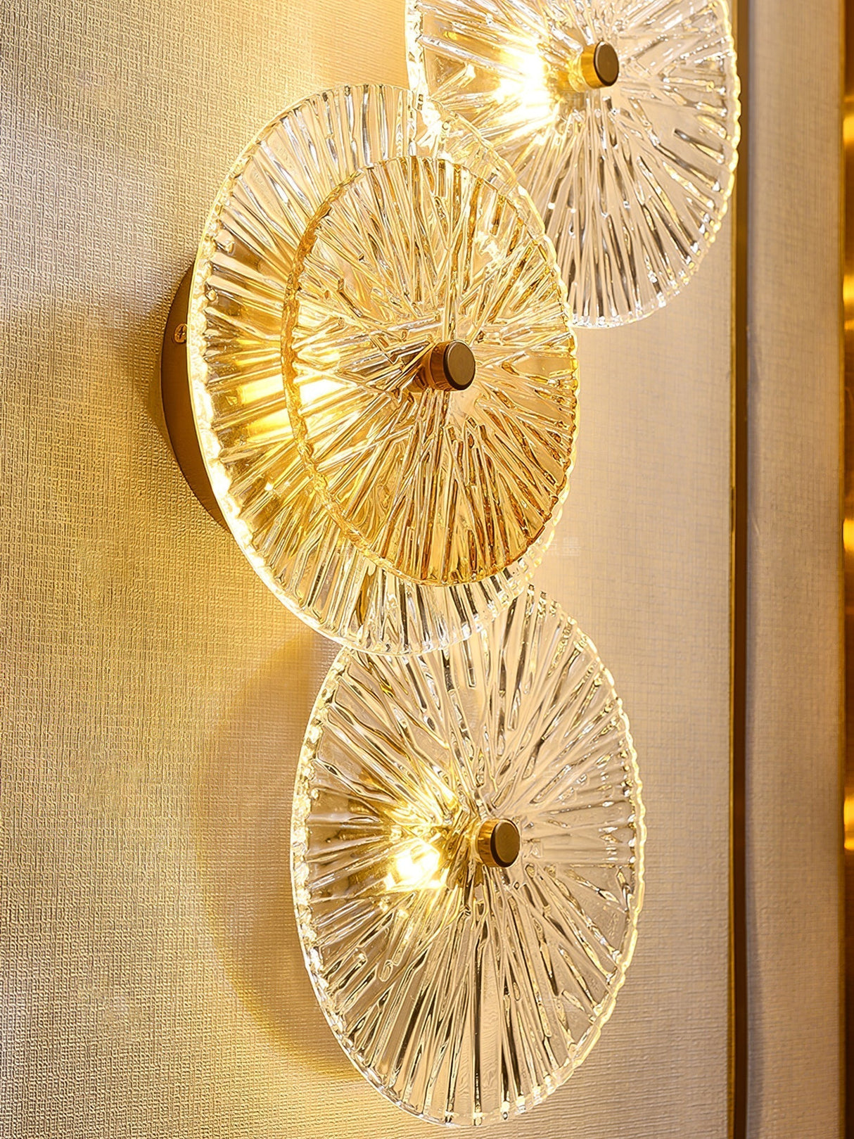 Modern Lotus Wall Light  Textured Glass Disc Design - Product detail 16