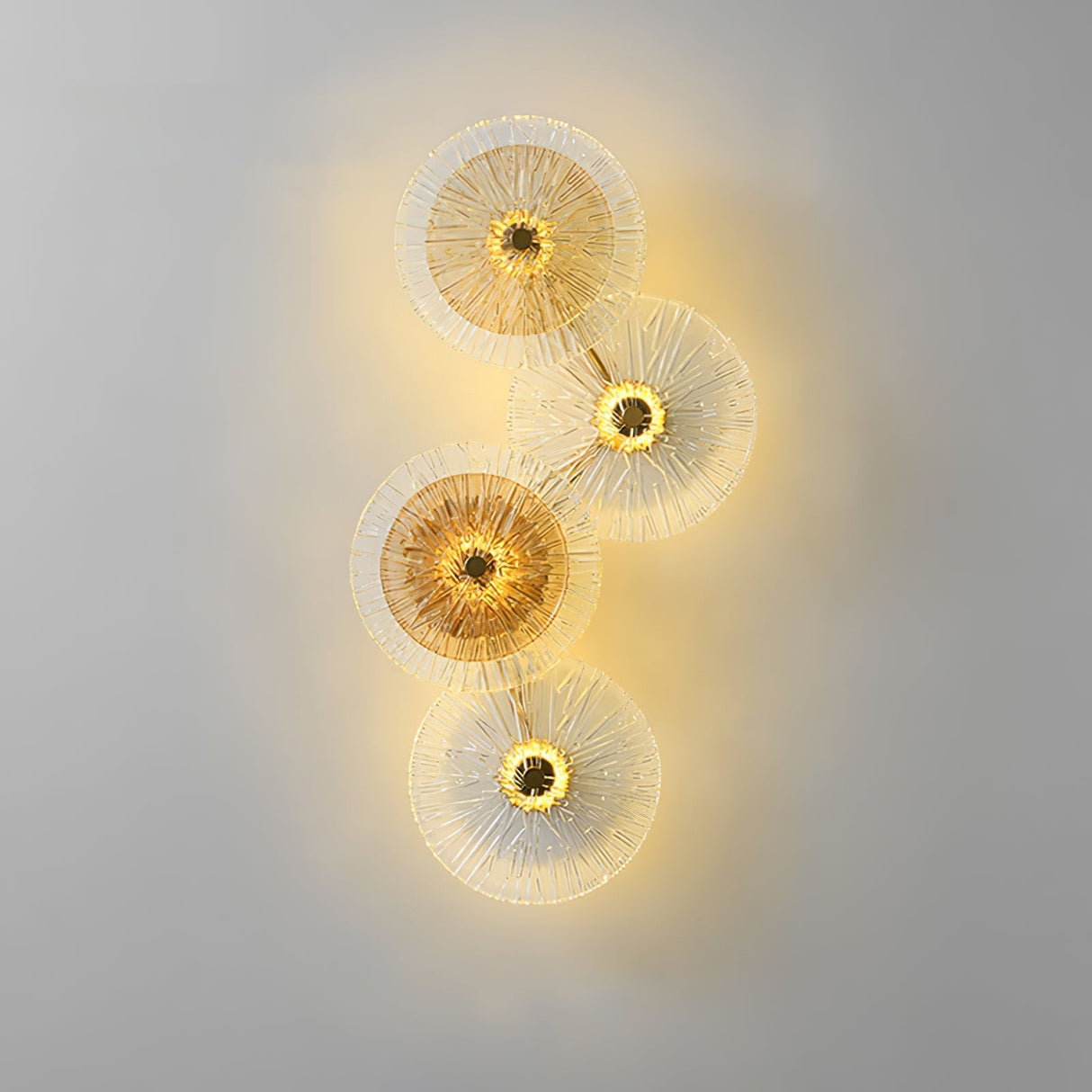 Modern Lotus Wall Light  Textured Glass Disc Design - Product detail 18