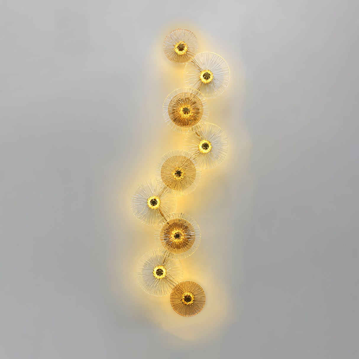 Modern Lotus Wall Light  Textured Glass Disc Design - Product detail 19