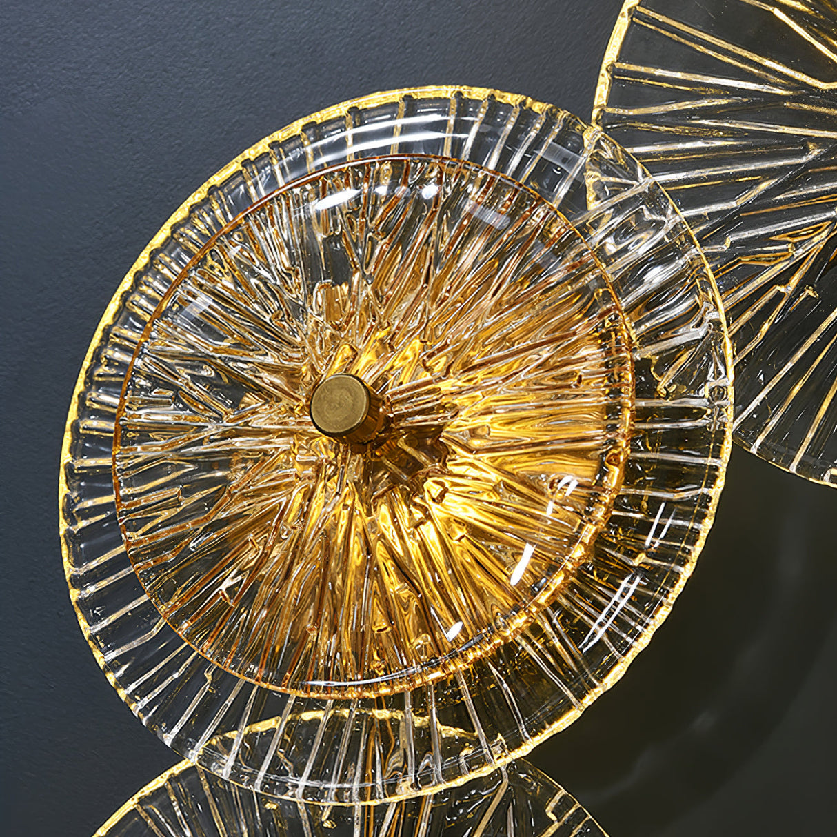 Modern Lotus Wall Light  Textured Glass Disc Design - Product detail 24