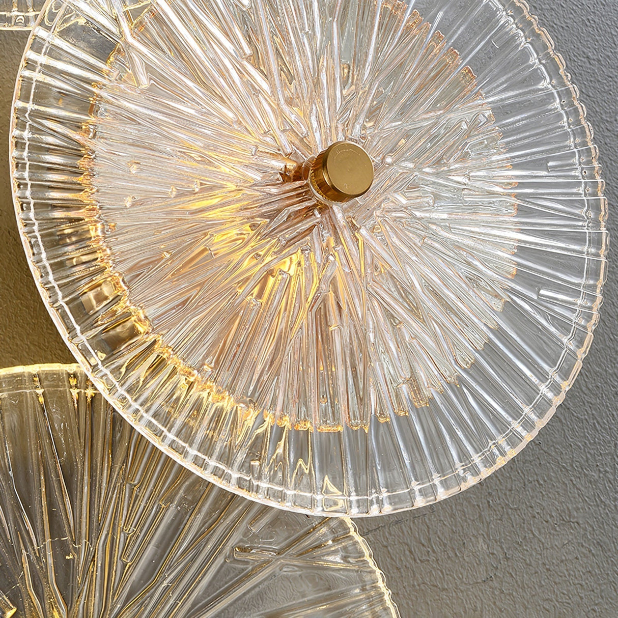 Modern Lotus Wall Light  Textured Glass Disc Design - Product detail 25