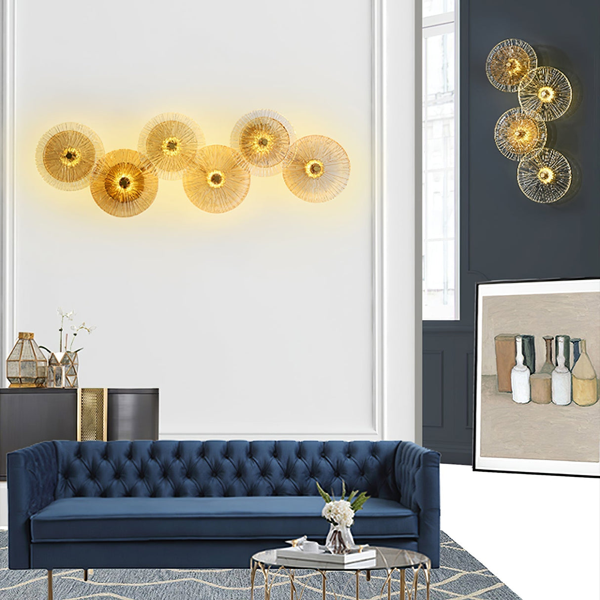 Modern Lotus Wall Light  Textured Glass Disc Design - Product detail 26
