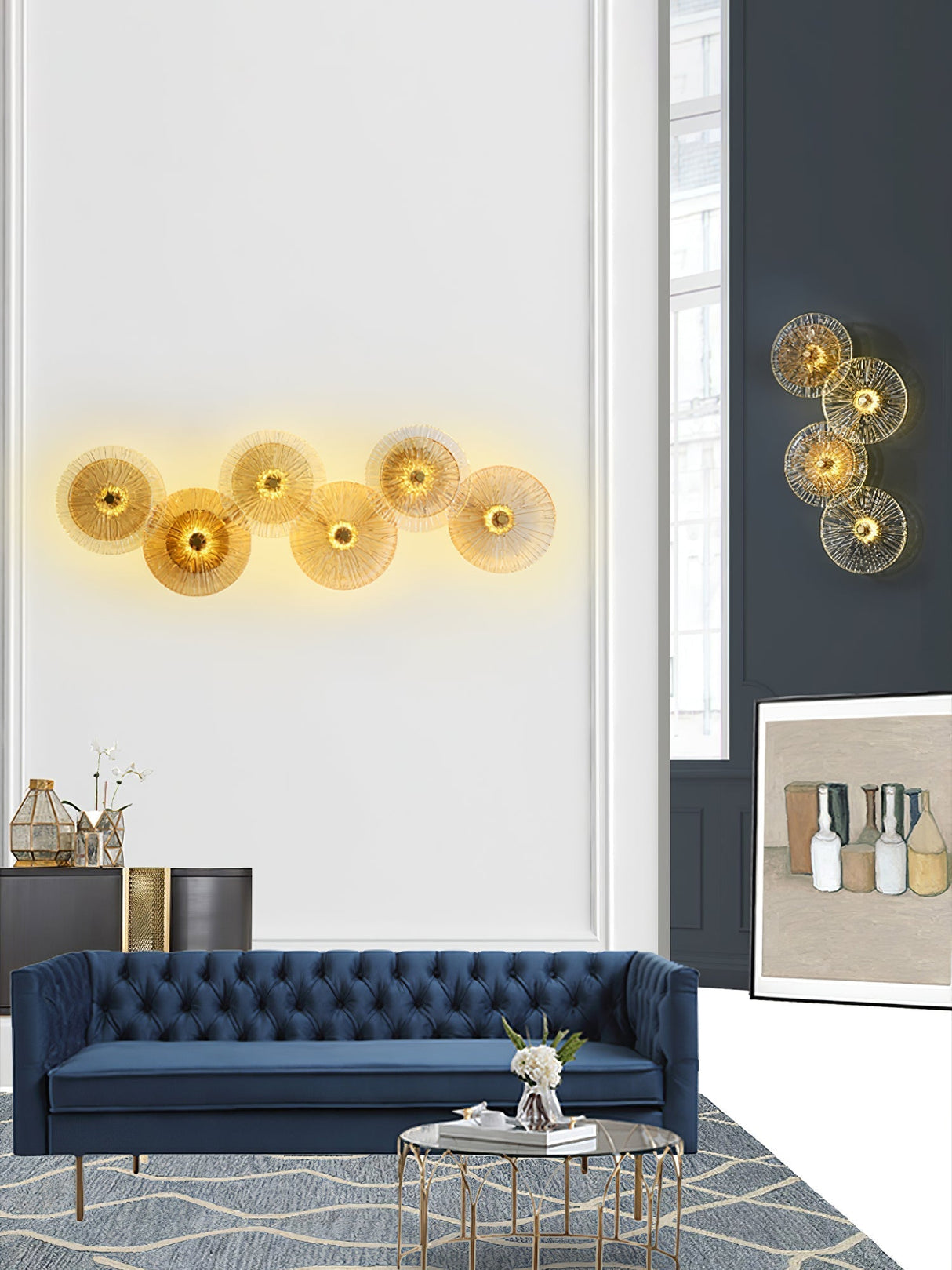 Modern Lotus Wall Light  Textured Glass Disc Design - Product detail 27