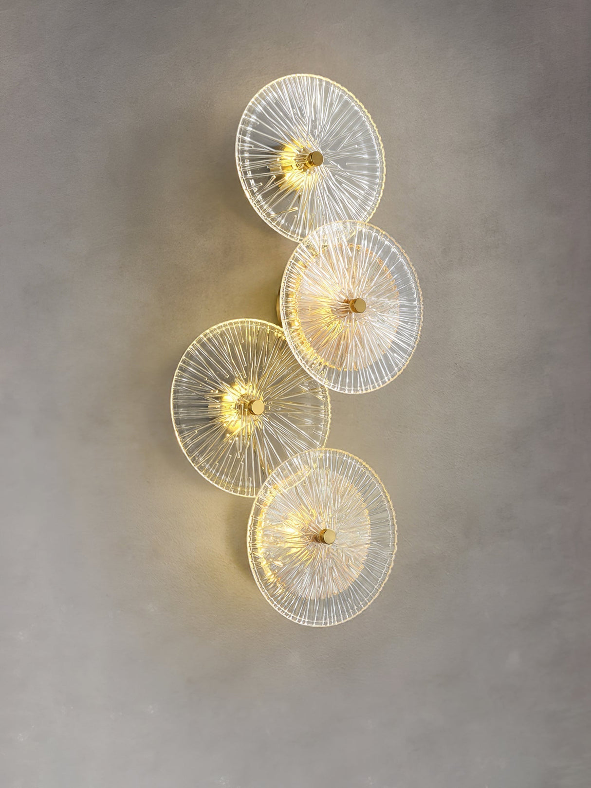 Modern Lotus Wall Light  Textured Glass Disc Design - Product detail 7