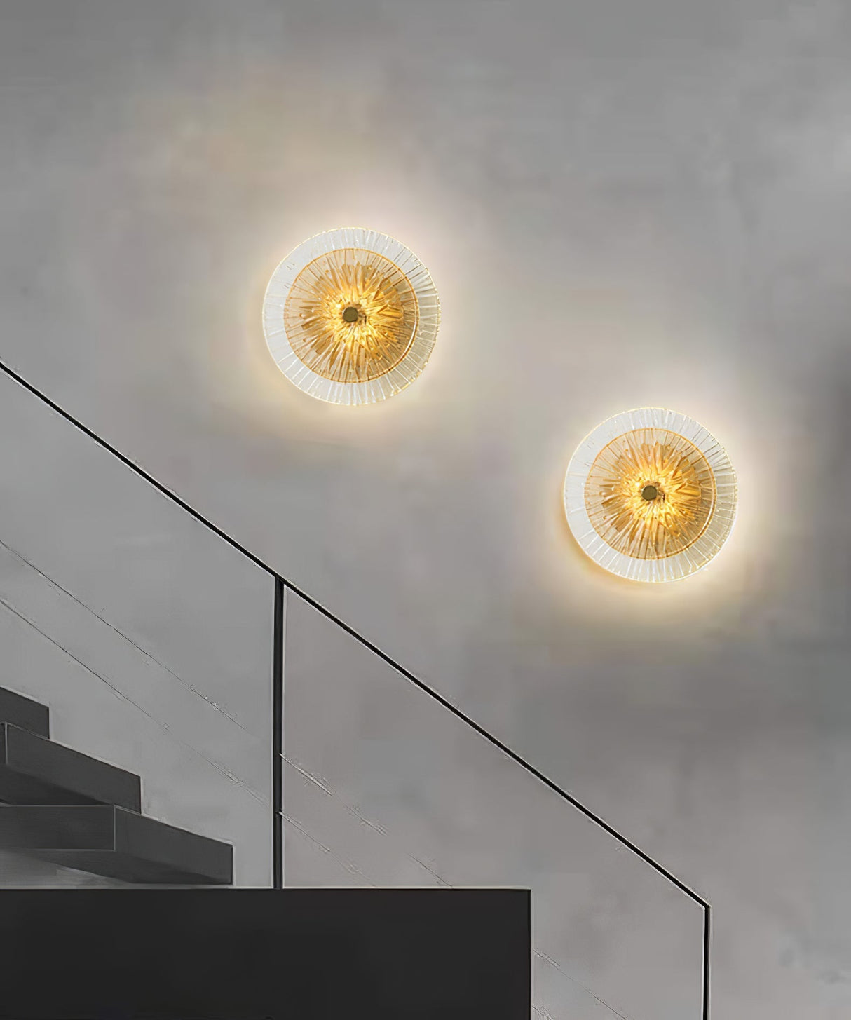 Modern Lotus Wall Light  Textured Glass Disc Design - Product detail 29