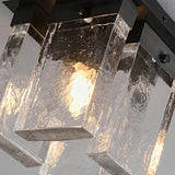 Modern Ceiling Light  Textured Glass Black Brass Fixture - Product detail 11