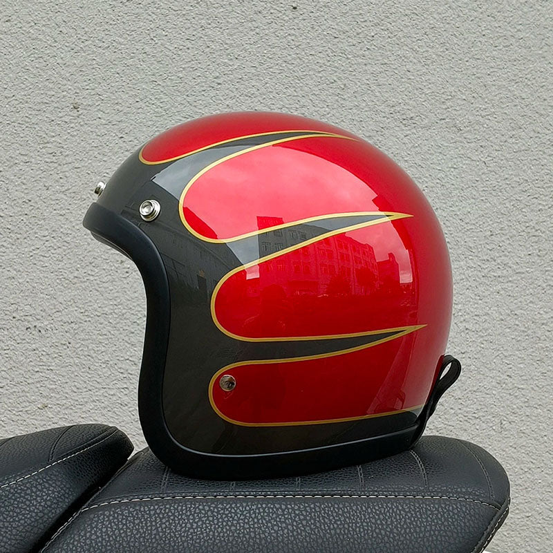 Vintage Motorcycle Helmet  Low Profile Fiberglass Shell - Product detail 11