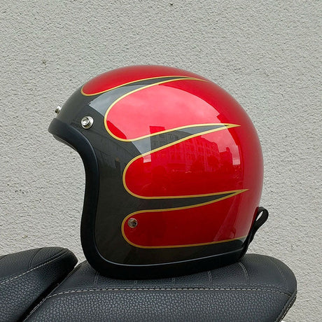 Vintage Motorcycle Helmet  Low Profile Fiberglass Shell - Product detail 11