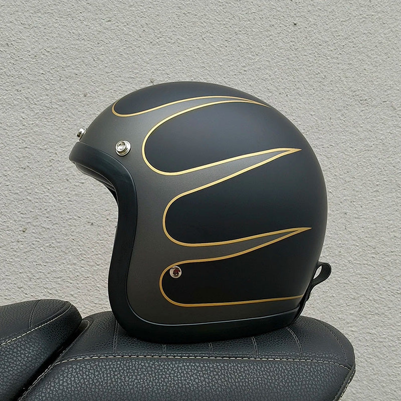 Vintage Motorcycle Helmet  Low Profile Fiberglass Shell - Product detail 12