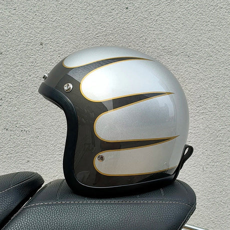 Vintage Motorcycle Helmet  Low Profile Fiberglass Shell - Product detail 13