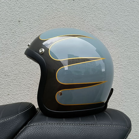 Vintage Motorcycle Helmet  Low Profile Fiberglass Shell - Product detail 16