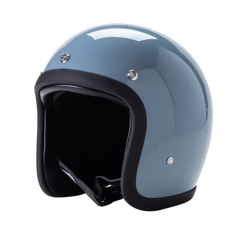 Vintage Motorcycle Helmet  Low Profile Gloss Black Design - Product detail 6