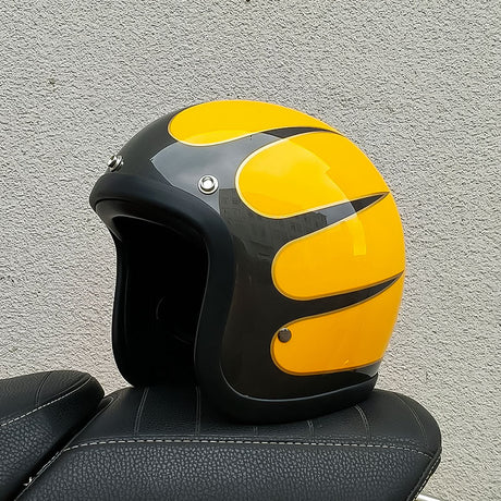 Vintage Motorcycle Helmet  Low Profile Fiberglass Shell - Product detail 10