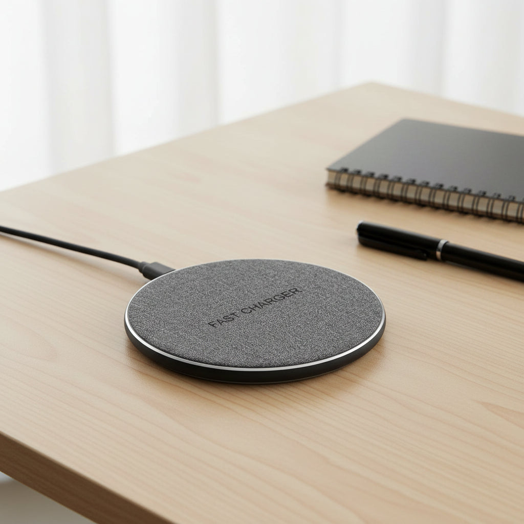 Wireless Charging Pad  Fast Charging Station with Fabric Finish - Detailed view