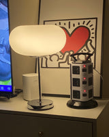 Modern Table Lamp  Opal Glass Dome With Chrome Base - Product detail 14
