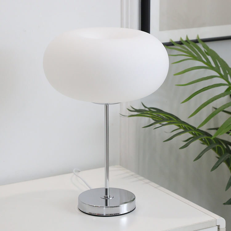 Modern Table Lamp  Opal Glass Dome With Chrome Base - Product example