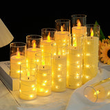 Flameless LED Candle Holders  Remote Control Glass Set of 3 - Product detail 5