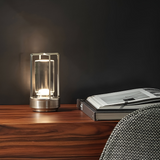 Portable Table Lamp  Gold Frame Glass Cylinder Design - Product detail 8