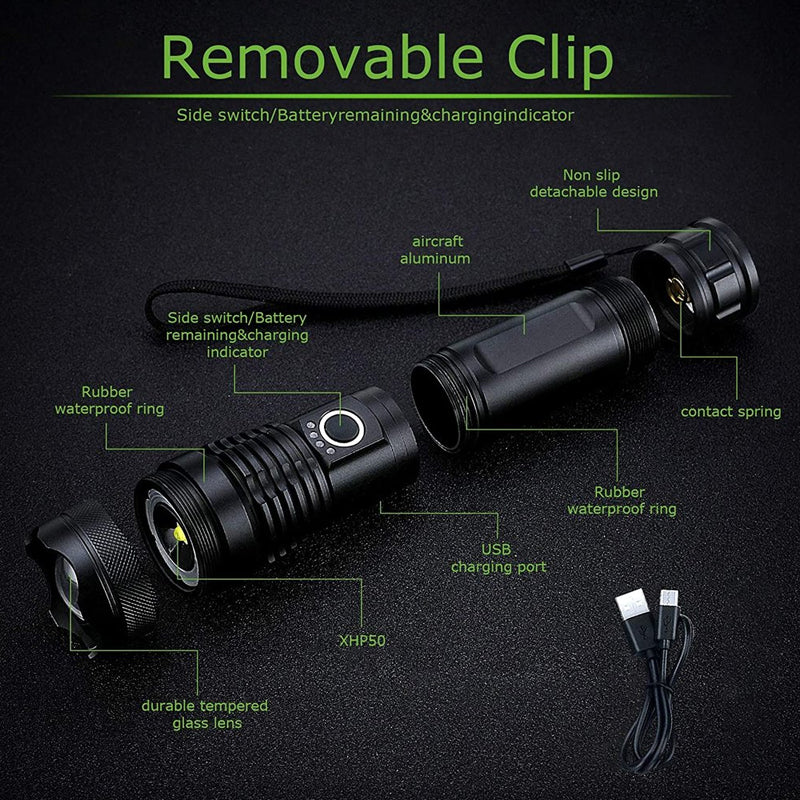 Military Grade Tactical Flashlight  Ultra-Bright 12000 Lumens Waterproof - Product example