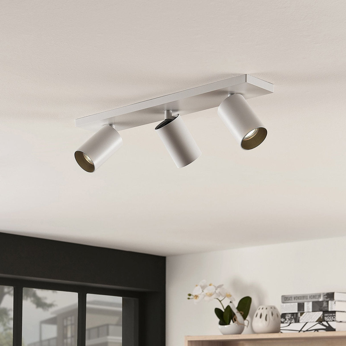 Triple Ceiling Spotlight  White Adjustable Track Light - Detailed view