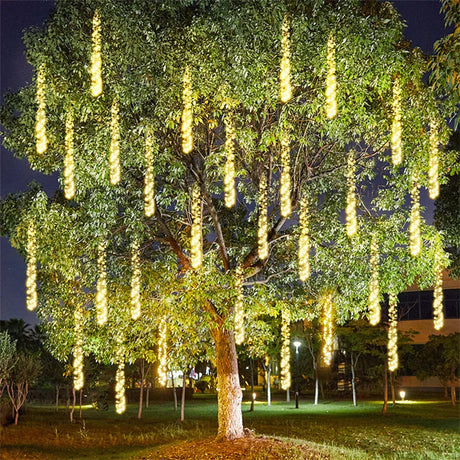 LED Meteor Shower Lights  Cascading Blue Tree Decoration - Product detail 4