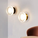 Round Wall Sconce Light  Ribbed Glass Warm LED Fixture - Product detail 6