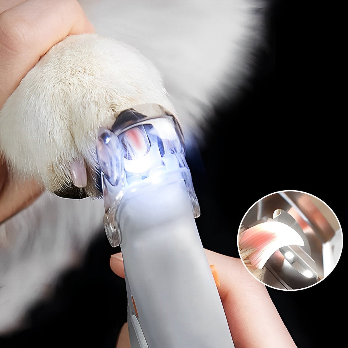 LED Pet Nail Clippers  5x Magnification with Safety Guard - Detailed view