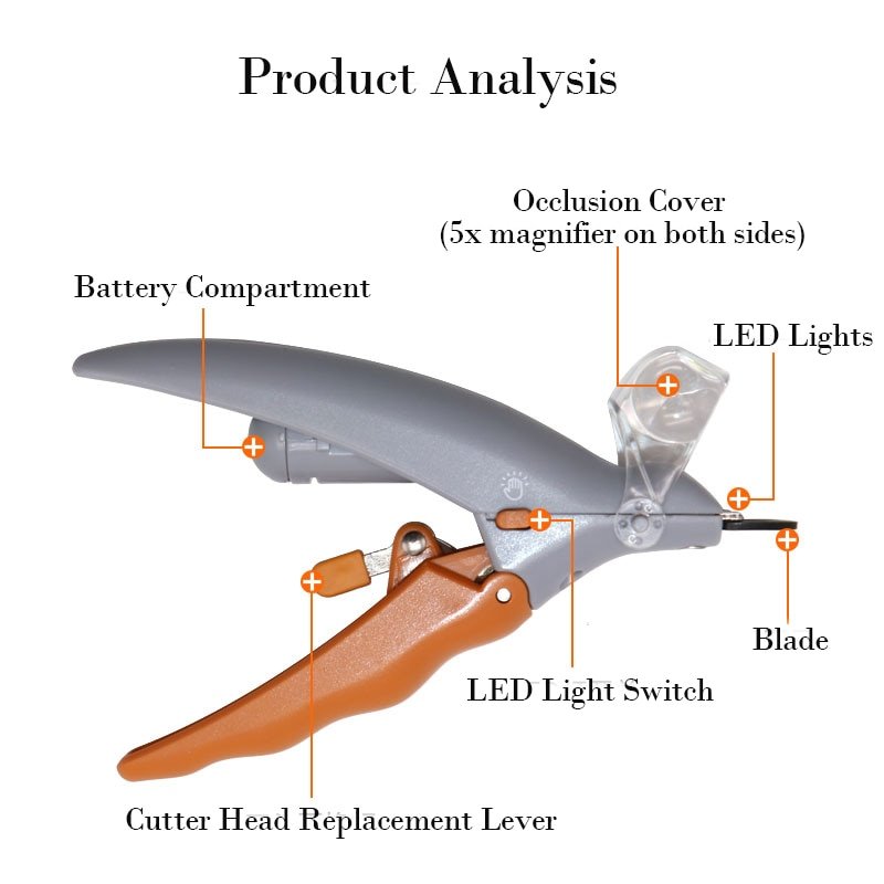 LED Pet Nail Clippers  5x Magnification with Safety Guard - Product example