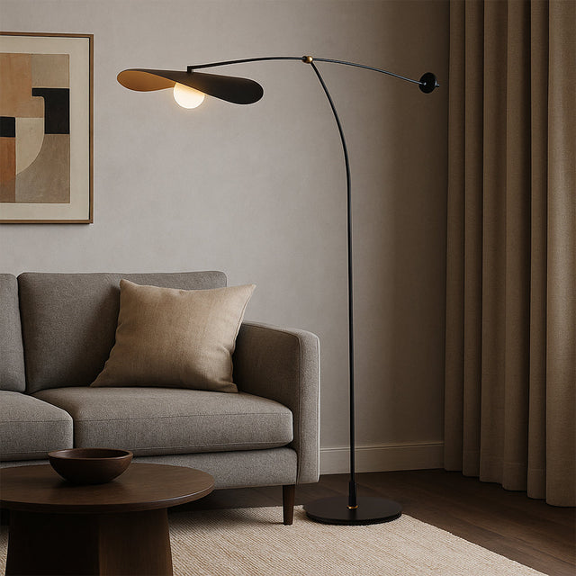 Modern Arc Floor Lamp  Adjustable Metal Design - Product showcase