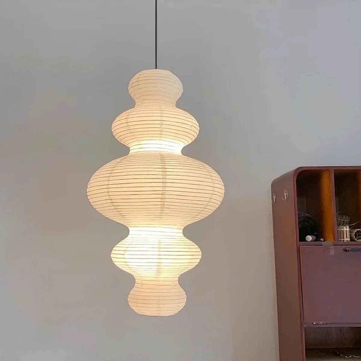 Japanese Rice Paper Pendant Light  Sculptural Layered Design - Product detail 4