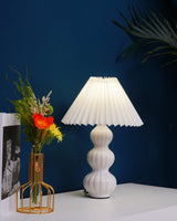 Mid Century Table Lamp  Pleated Shade Ceramic Base - Product detail 29
