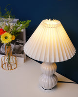 Mid Century Table Lamp  Pleated Shade Ceramic Base - Product detail 33