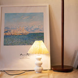 Mid Century Table Lamp  Pleated Shade Ceramic Base - Product example