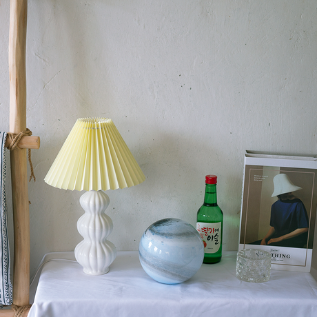 Mid Century Table Lamp  Pleated Shade Ceramic Base - Product detail 36